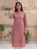 Pink Gold Border Kurti