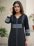 Navy blue V Neck Kurti