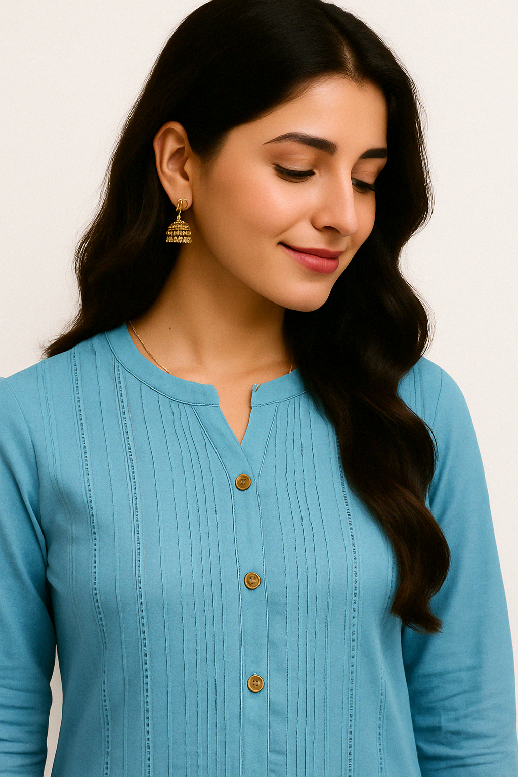 Ocean Blue Long Top Airline