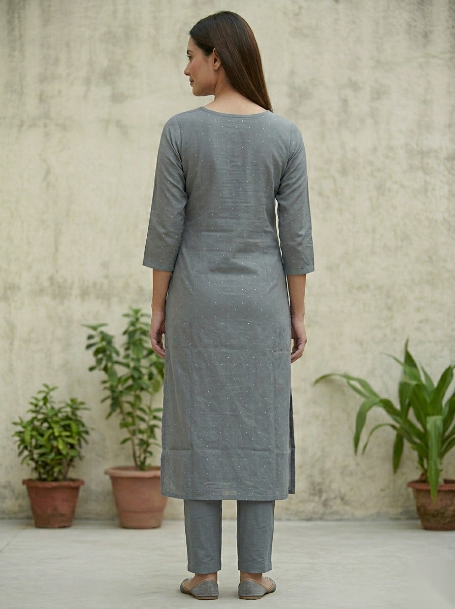 Grey D2 Long Top kurti