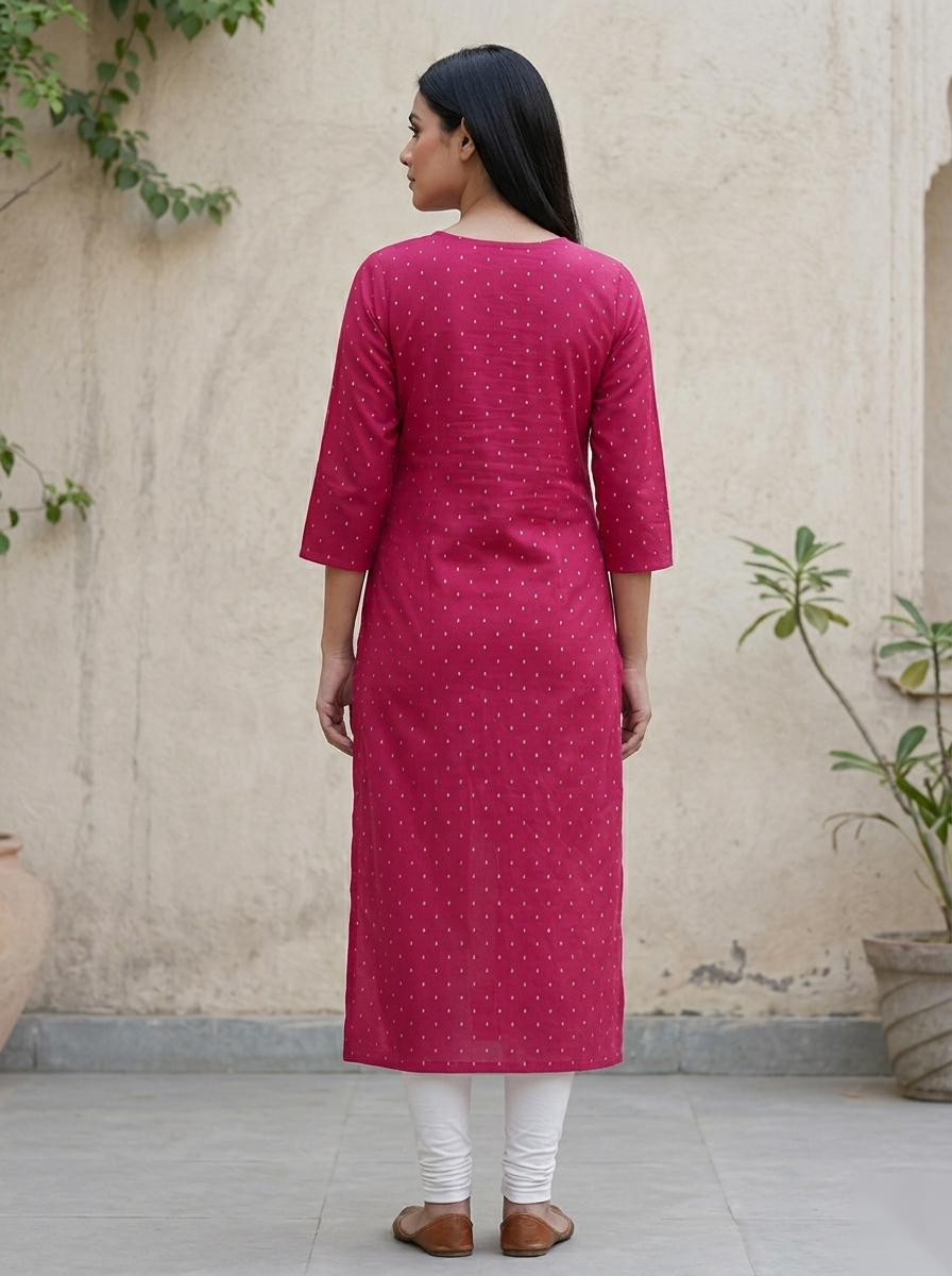 Red D2 Long Top Kurti