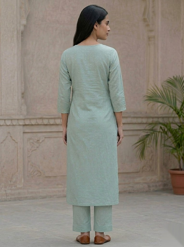 Green D2 Long Top kurti