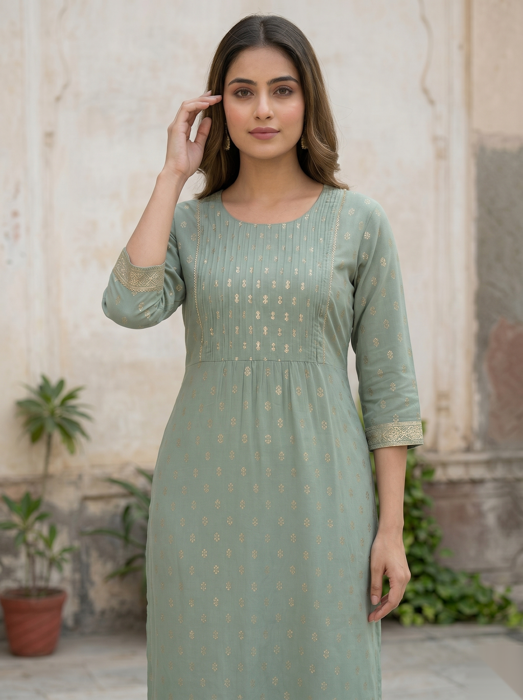 Blue D4 Long Top Kurti