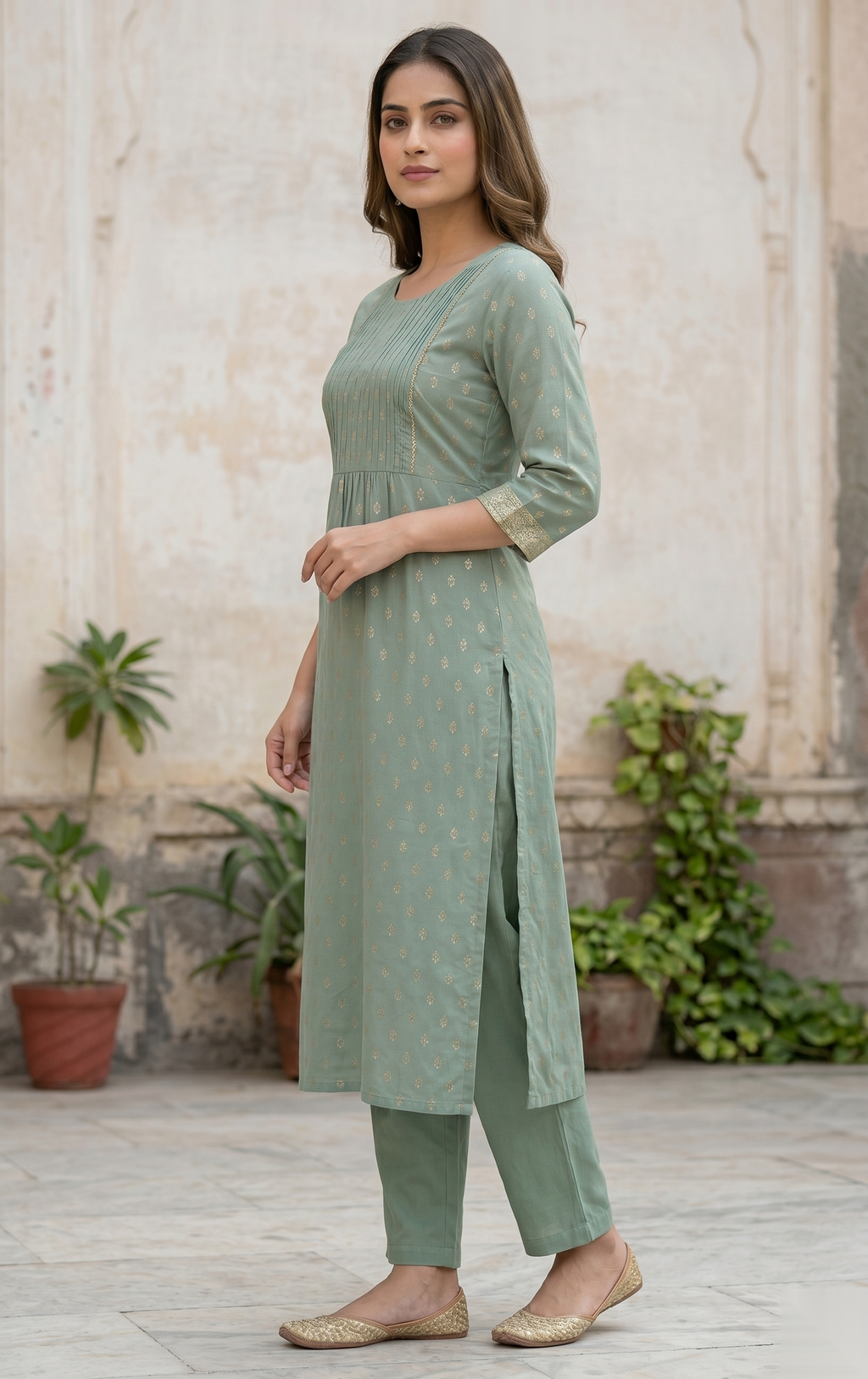Blue D4 Long Top Kurti
