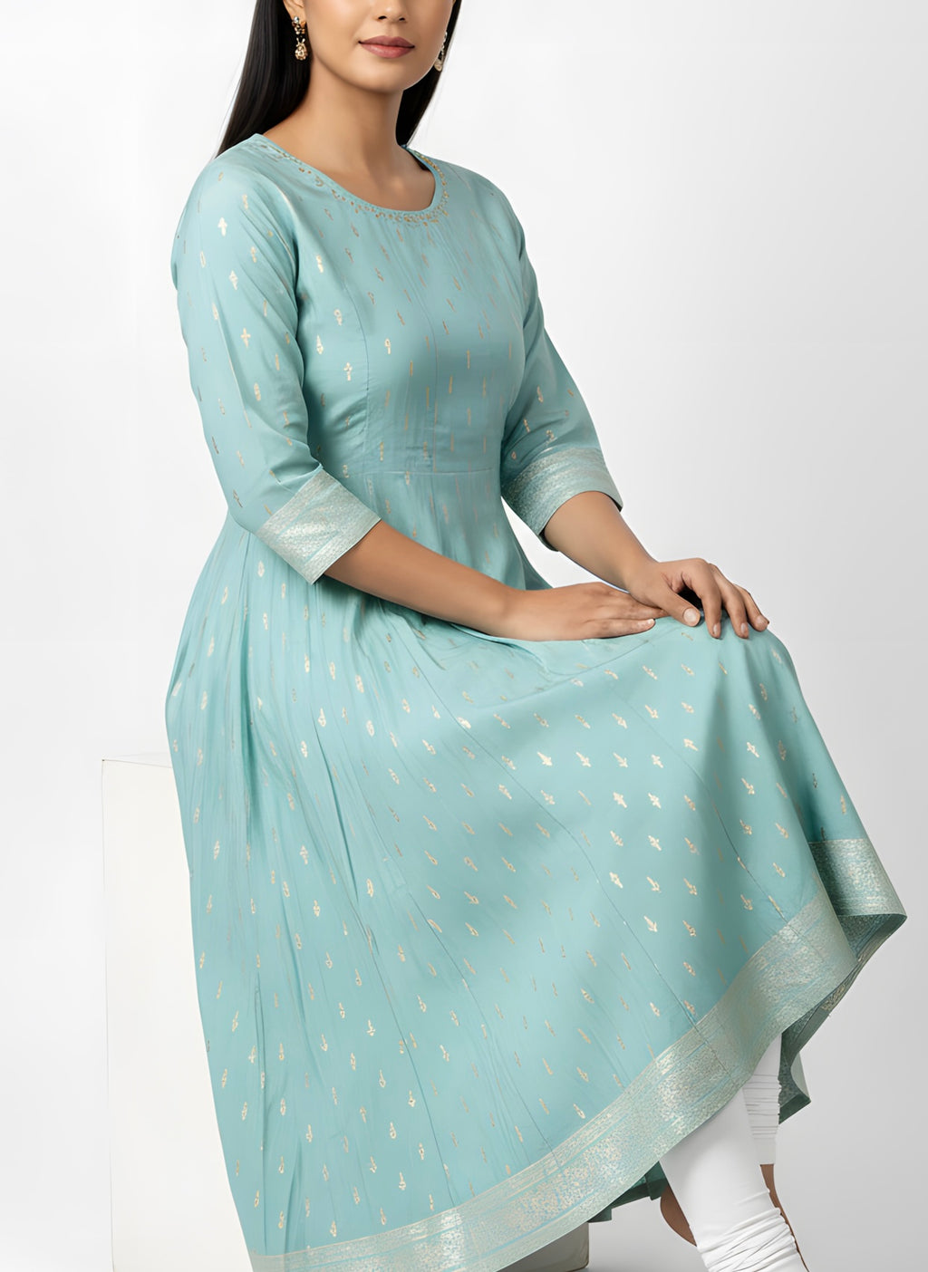 Ocean Blue umbrella Long Top