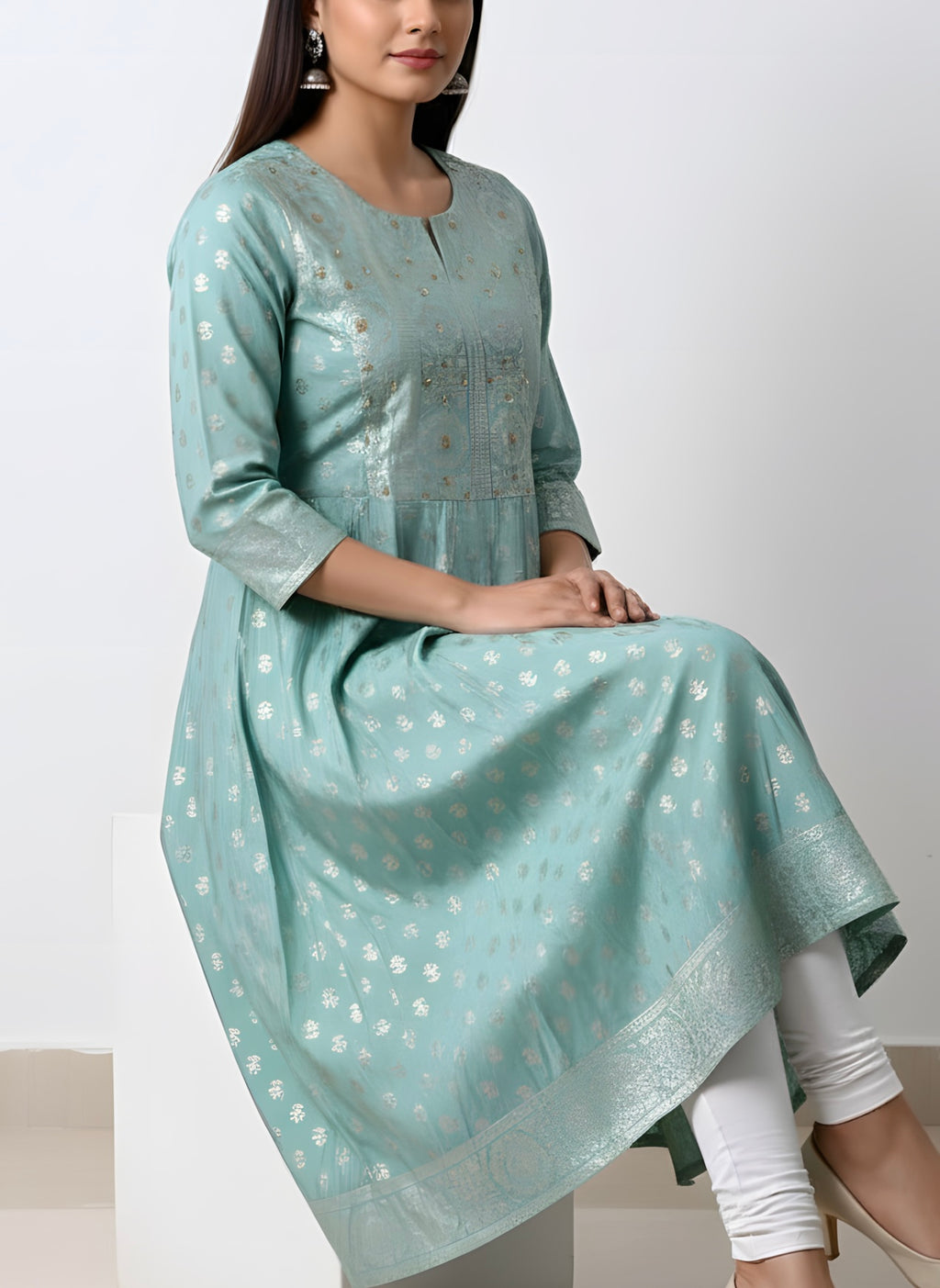 Ocean Blue Long Top