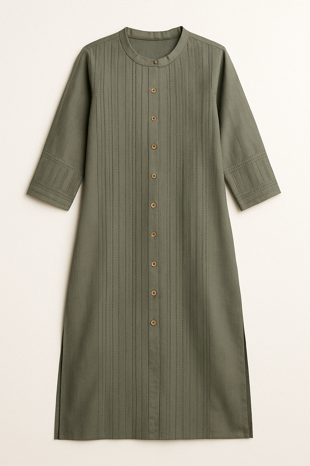 Dull Green Long Top Airline