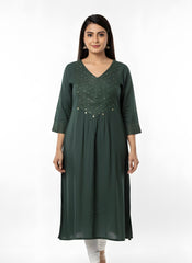 Dark Green Long top