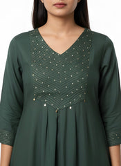 Dark Green Long top