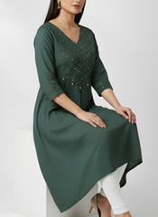 Dark Green Long top