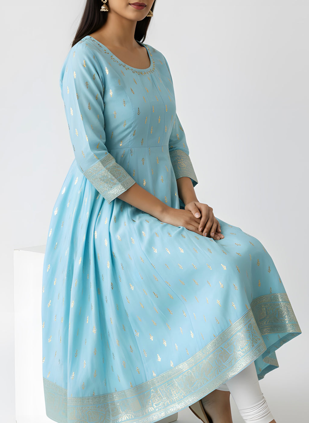 Sky Blue umbrella D2 Long Top