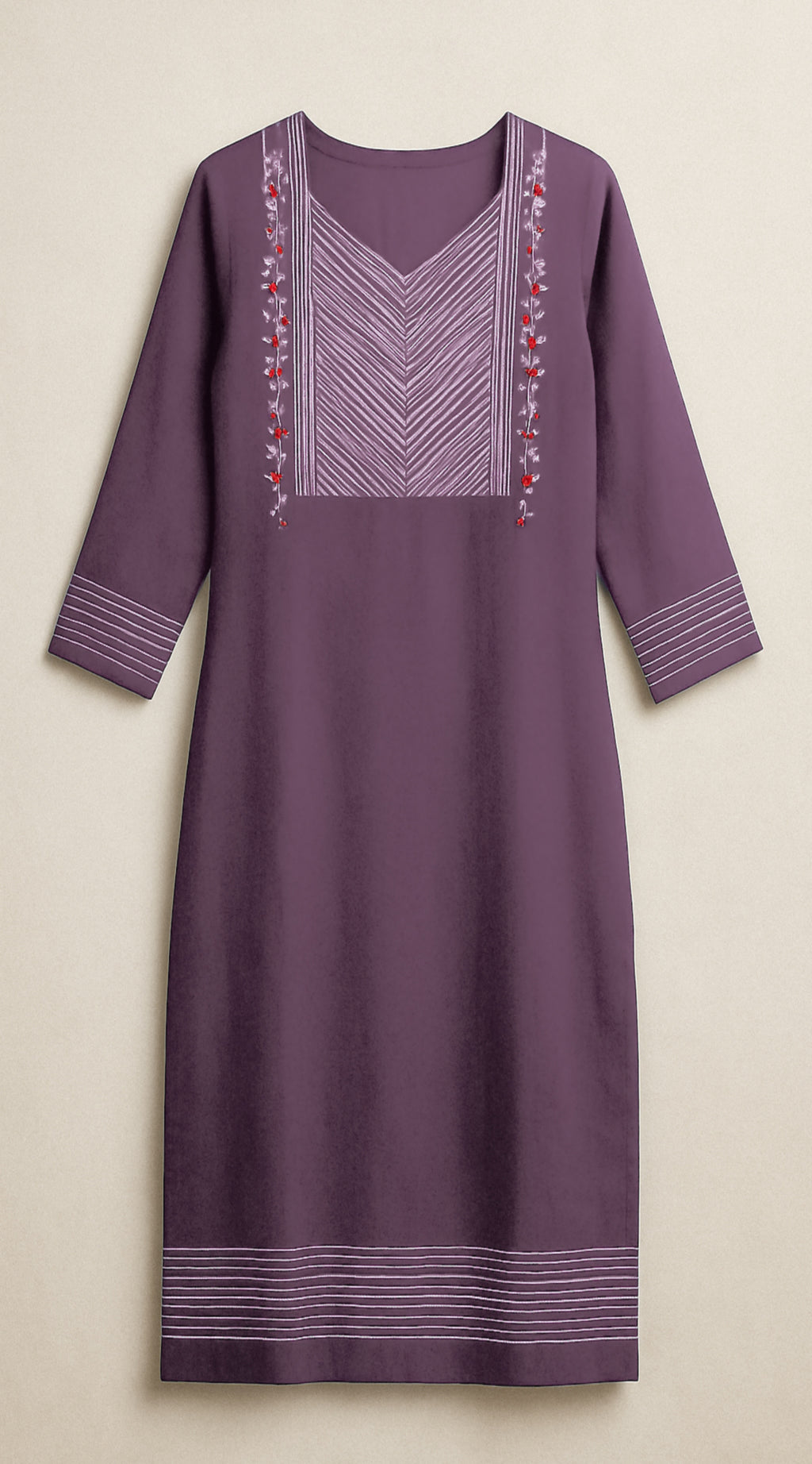 Purple SIlver line Long Top