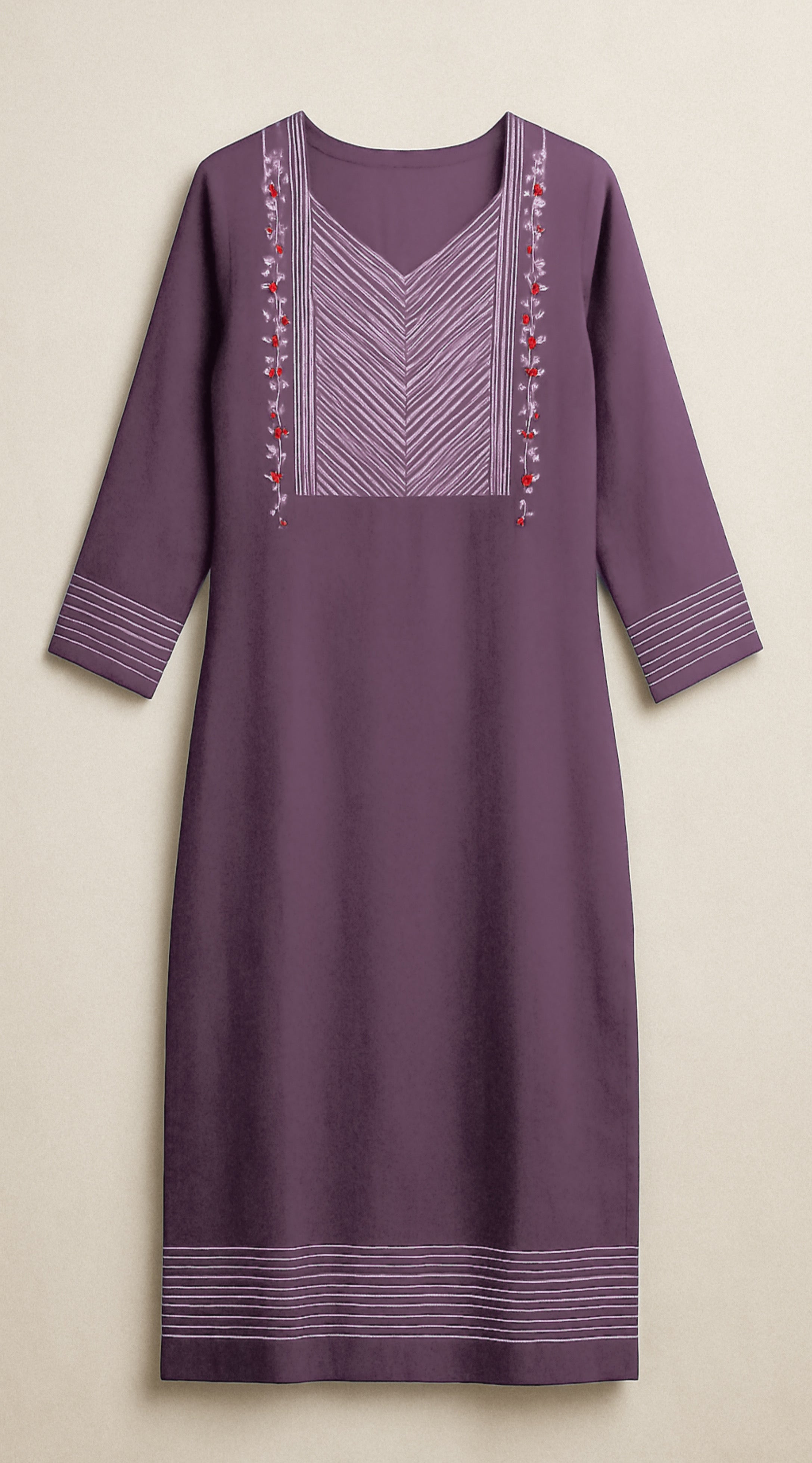 Purple SIlver line Long Top