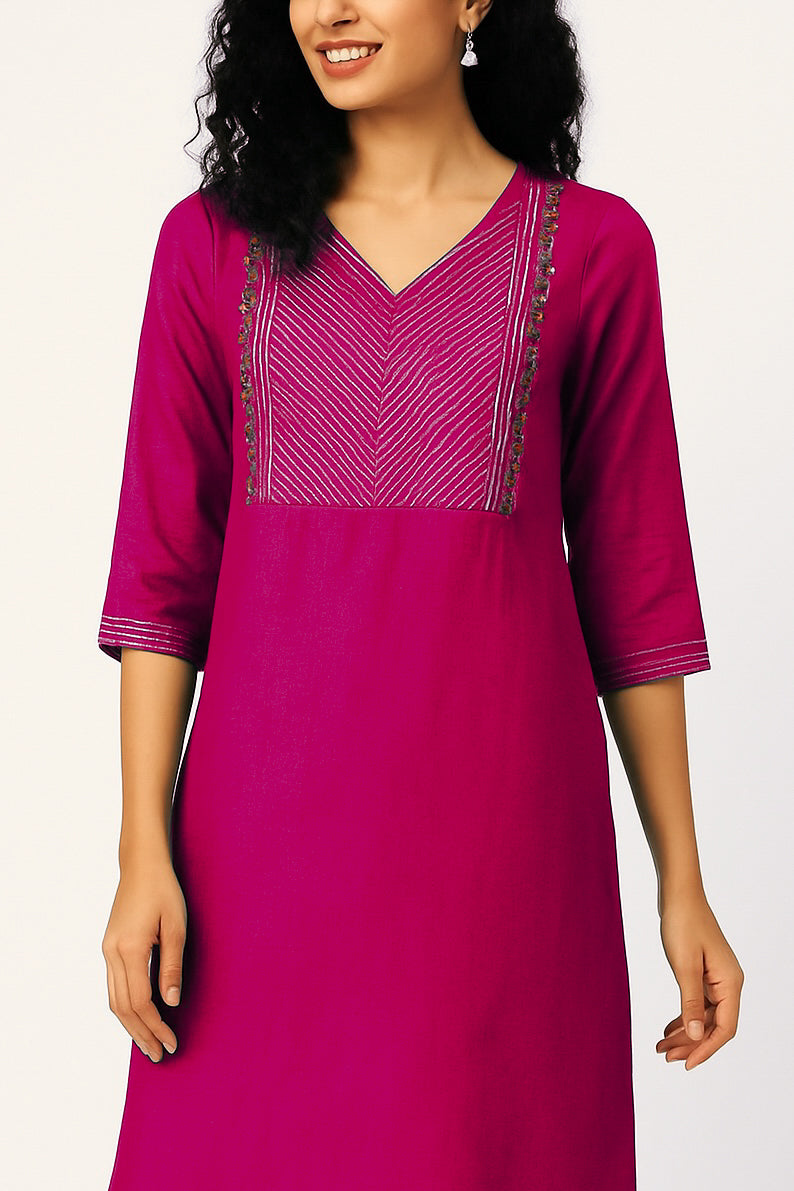 Pink Silver line Long Top