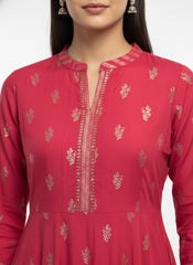 Red Long Top Umbrella Kurti
