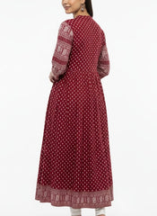 Maroon Long Top Umbrella Kurti