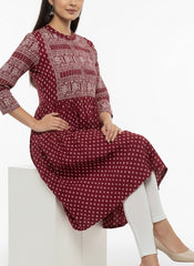 Maroon Long Top Umbrella Kurti