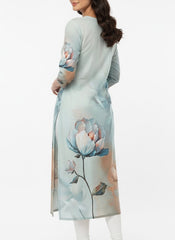 Blue printed Long Top Kurti
