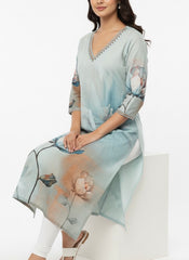Blue printed Long Top Kurti