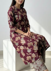 Maroon Chudidhar 2PC Palzo Cord Set