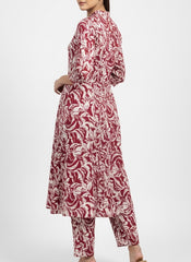 Red Chudidhar Cord Set