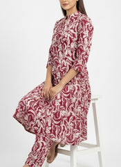 Red Chudidhar Cord Set