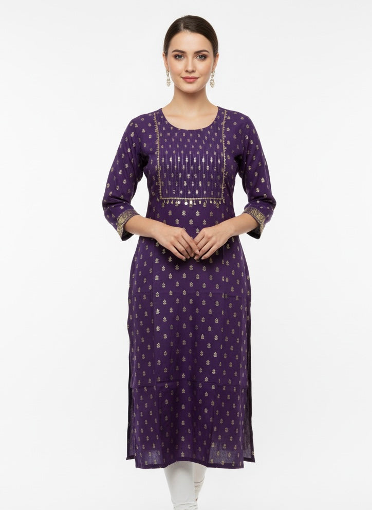 Violet Long D2 Top Kurti