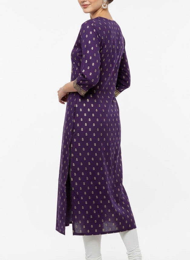 Violet Long D2 Top Kurti