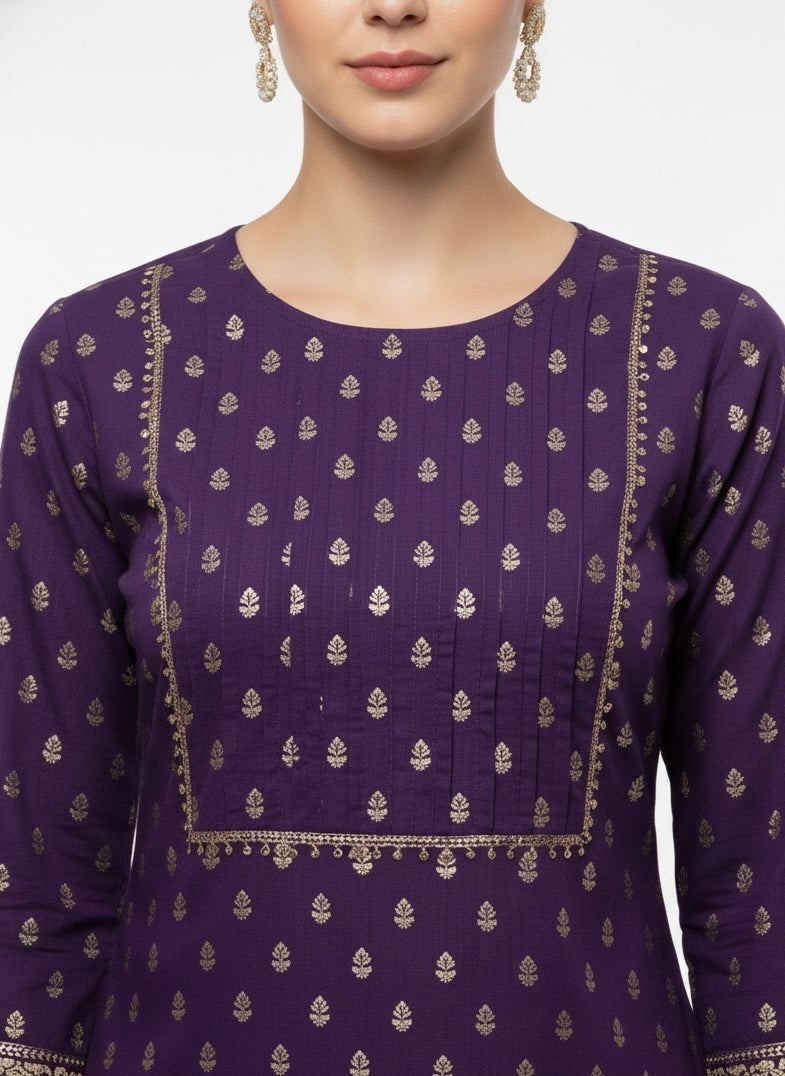 Violet Long D2 Top Kurti