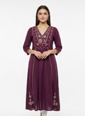 Maroon Long Top Umbrella Kurti