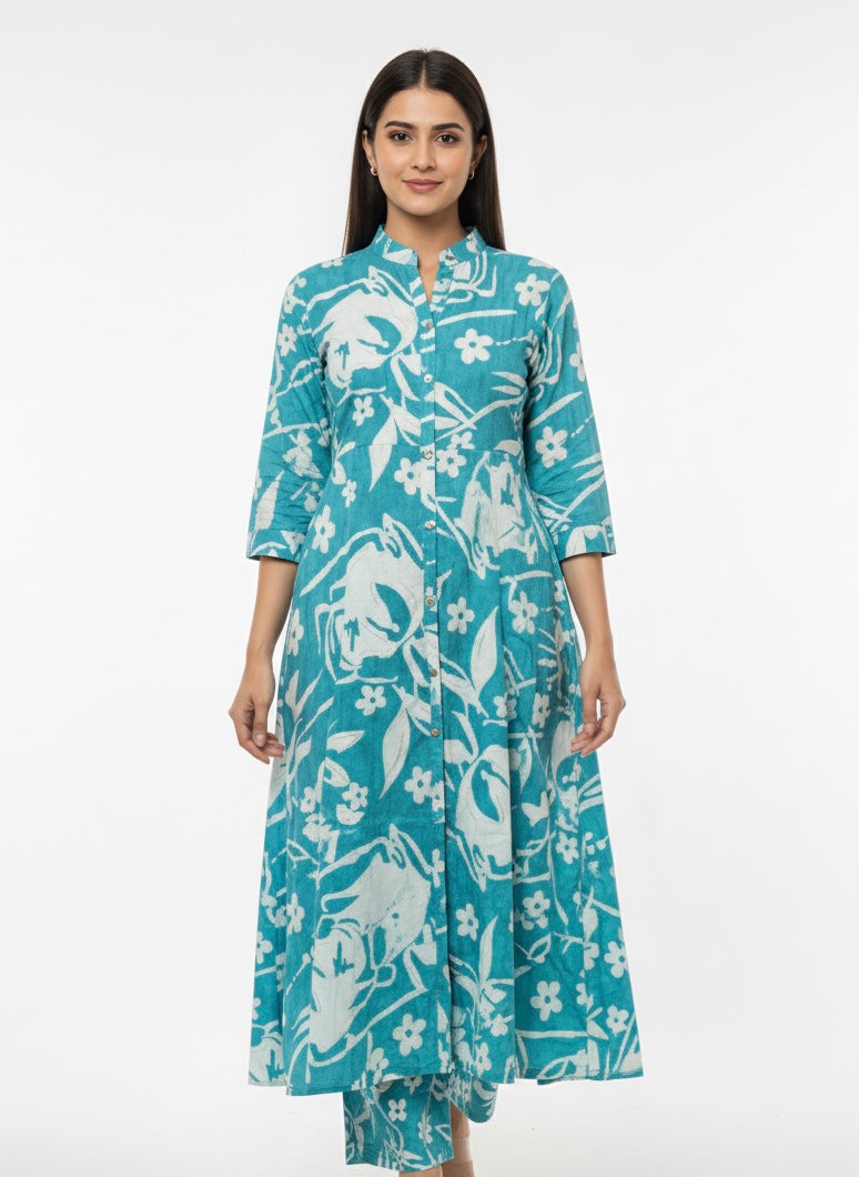 Blue 2PC Cord Set Chudidhar