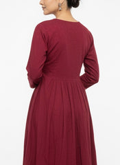 Red Long Top Umbrella Kurti