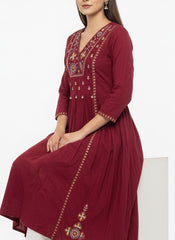 Red Long Top Umbrella Kurti