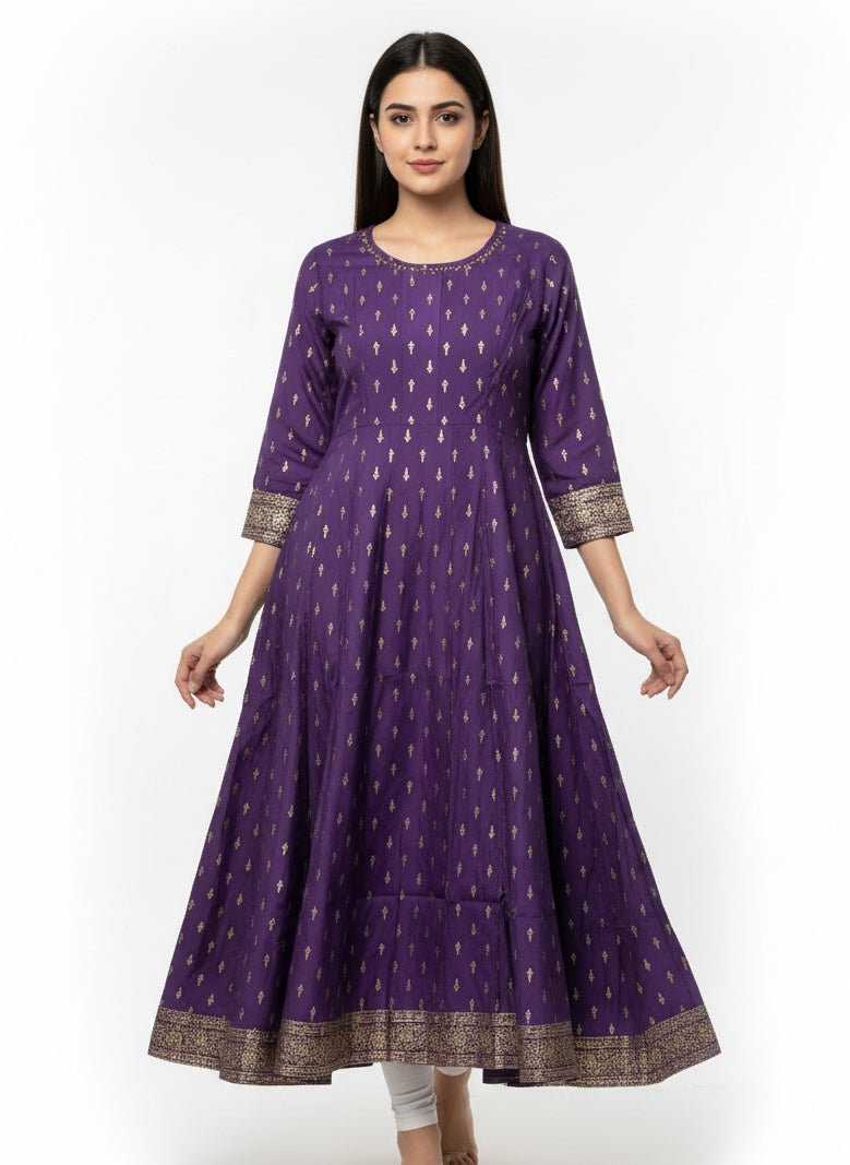 Violet umbrella Long Top Kurti