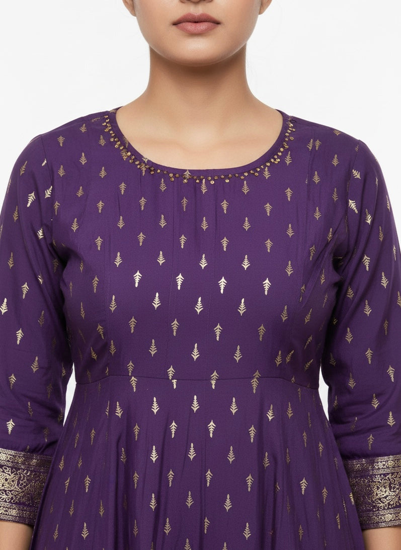 Violet umbrella Long Top Kurti
