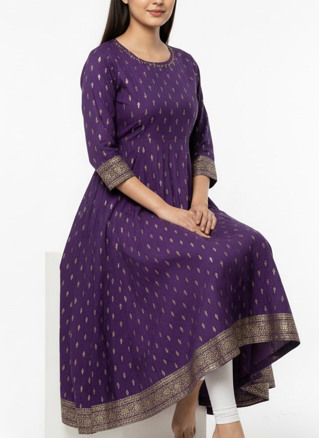Violet umbrella Long Top Kurti