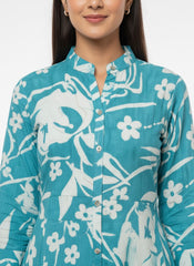 Blue 2PC Cord Set Chudidhar