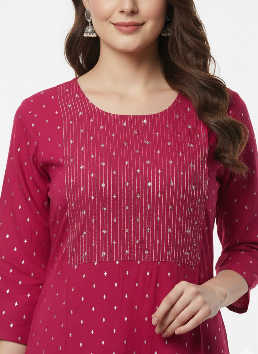 Red D3 Long Top
