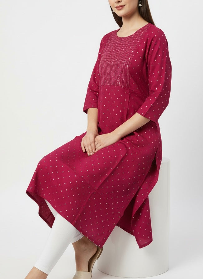 Red D3 Long Top