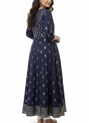 Dark Blue Long Top Umbrella kurti