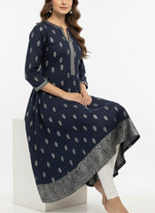 Dark Blue Long Top Umbrella kurti