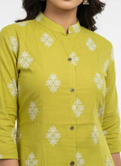 Green Chudidhar 2PC Palzo Cord Set