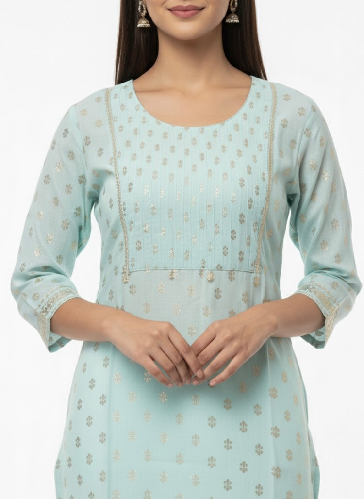 Sky Blue D3 Long Top