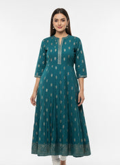 Ocean Blue Long Top Umbrella kurti