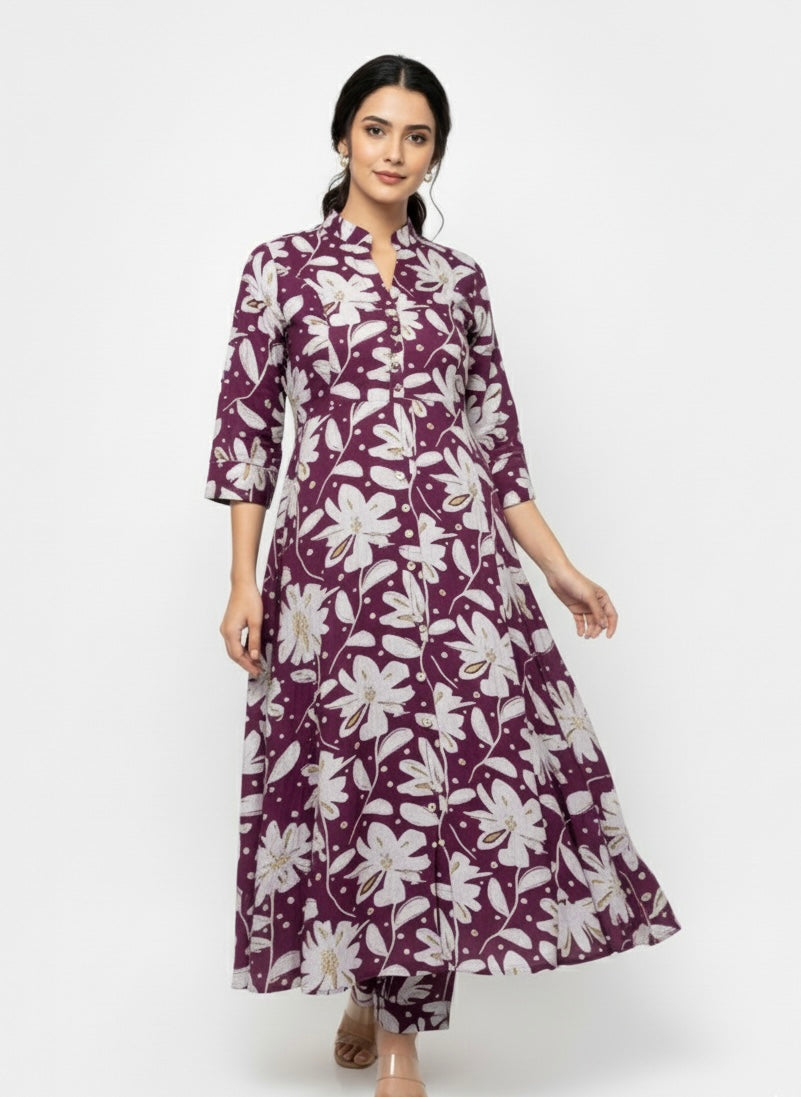 Violet Long Top 2PC Cord Set