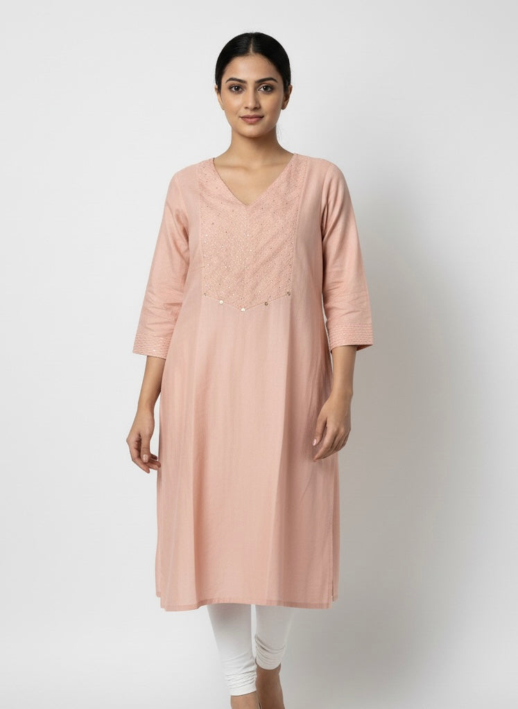 Pink Long Top Umbrella Kurti