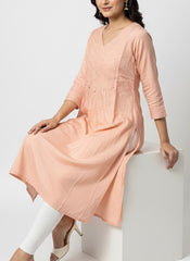 Pink Long Top Umbrella Kurti