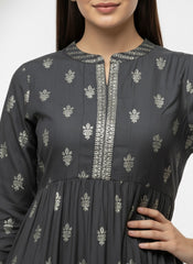 Black Long Top Umbrella kurti