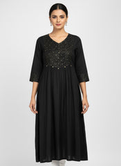 Black Long Top Umbrella Kurti
