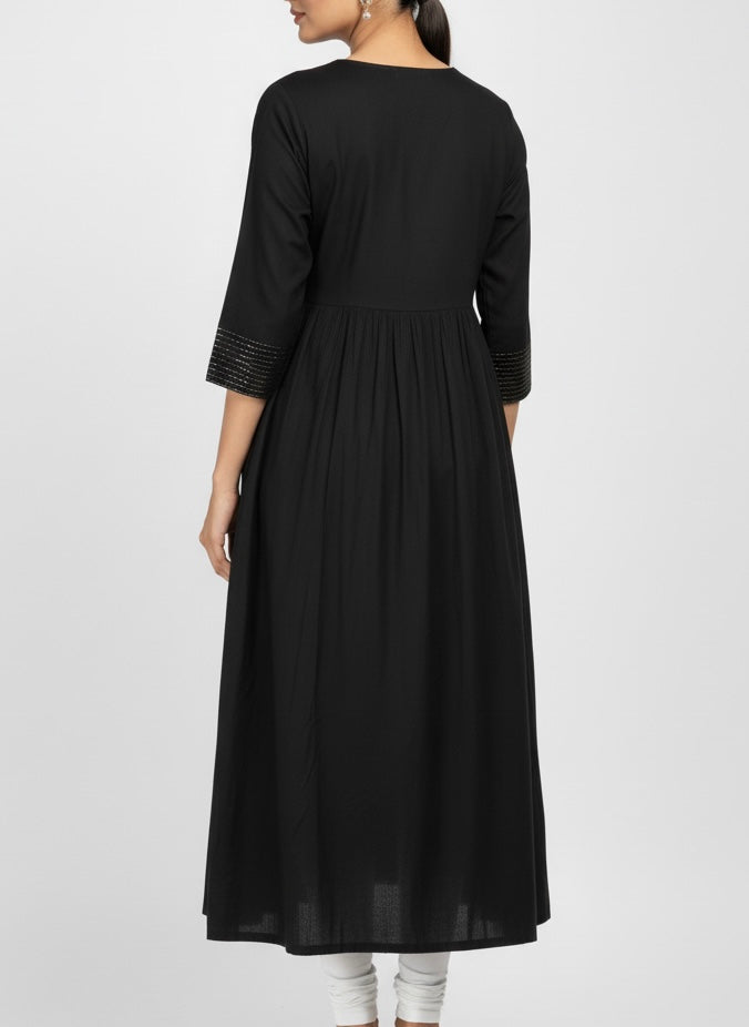 Black Long Top Umbrella Kurti